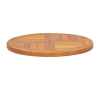 vidaXL Bois de Teck Solide Dessus de Table Rond Dessus de Table de Remplacement Rechange Dessus de Table de Salle à Manger Intérieur 2,5 cm 50 cm