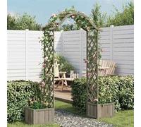 vidaXL Bois Pin Massif Pergola de Jardin avec Jardinière Arche de Pergola Décoration Entrée Allée de Jardin Patio 316392 Gris G
