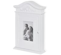 vidaXL Boîte à clés avec cadre photo blanc