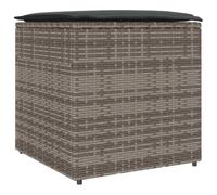 vidaXL Boîte de Rangement Extérieure Grise et Grise Foncée Rotin Grande