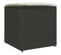 Vidaxl Caisse De Rangement D'extérieur Noir Et Crème Rattan, Polyester