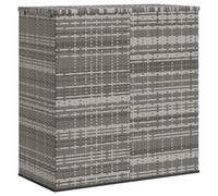 vidaXL Boîte à Coussins de Jardin Armoire Conteneur Coffre de Rangement Terrasse Balcon Extérieur Résine Tressée 100x49x103,5 cm Gris