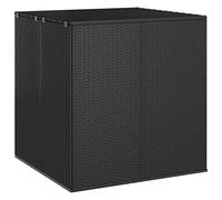 vidaXL Boîte à Coussins de Jardin Coffre de Rangement Conteneur à Oreillers d'Extérieur Patio Terrasse Résine Tressée 100x97,5x104 cm Noir