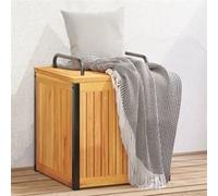 vidaXL Boîte à coussins d'extérieur bois d'acacia solide et acier, conteneur à coussins, boîte de rangement, boîte à 367607 Vert G