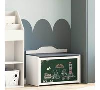 vidaXL Boîte à Jouets Gris et blanc 73 x 33 x 55 cm Bois d'ingénierie