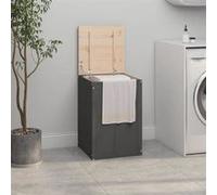 vidaXL Bo?te ¿¿ linge Gris 44x44x66 cm Bois massif de pin