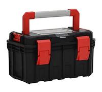 vidaXL Boîte à Outils Boîte d'Assortiment Organisateur d'Outils Boîte de Rangement avec Couvercle Transparent Noir et Rouge 45x28x26,5 cm