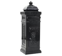 vidaXL Boîte aux lettres à pilier Vintage Aluminium Antirouille Noir Maison
