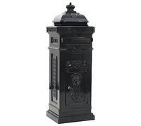 vidaXL Boîte aux lettres à pilier Vintage Aluminium Antirouille Noir Maison