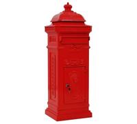 vidaXL Boîte aux lettres à pilier Vintage Aluminium antirouille Rouge