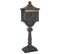 vidaXL Boîte aux Lettres Debout avec Porte Bronze 42,5 x 29,5 x 117 cm, Boîte aux Lettres Vintage, en Aluminium étanche, déco extérieure, Rangement Pratique et sécurisé