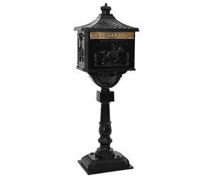 vidaXL Boîte aux Lettres Debout avec Porte Noir 42,5 x 29,5 x 117 cm