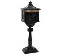vidaXL Boîte aux Lettres Debout avec Porte Noir 42,5 x 29,5 x 117 cm, Boîte aux Lettres Vintage, en Aluminium étanche, déco extérieure, Rangement Pratique et sécurisé