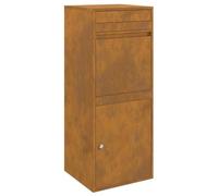 vidaXL Boîte aux Lettres en Acier corten rouillé, Dimensions 41 x 38 x 103 cm, avec Une Porte à charnières et Une Serrure à Came. Résistante à l'eau, C'est Une boîte Moderne idéale pour Votre Jardin