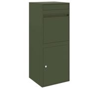 vidaXL Boîte aux lettres pour colis, Olive verte, Acier, 41 x 38 x 103 cm. Pour l'extérieur, elle résiste aux intempéries et ne rouille pas. Son design moderne est rectangulaire. Elle a une porte ver