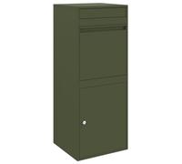 vidaXL Boîte aux lettres pour colis, Olive verte, Acier, 41 x 38 x 103 cm. Pour l'extérieur, elle résiste aux intempéries et ne rouille pas. Son design moderne est rectangulaire. Elle a une porte ver