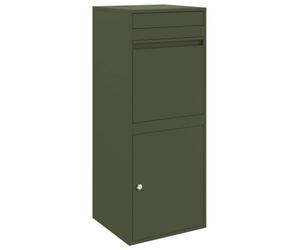 vidaXL Boîte aux lettres pour colis, Olive verte, Acier, 41 x 38 x 103 cm. Pour l'extérieur, elle résiste aux intempéries et ne rouille pas. Son design moderne est rectangulaire. Elle a une porte ver
