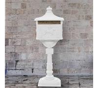 vidaXL Boîte aux lettres sur pied Aluminium Vintage Antirouille Blanc Blanc G
