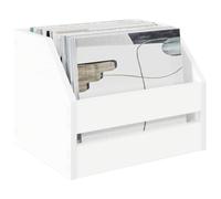 vidaXL Boîte d'albums vinyles Blanc 38 x 30 x 29 cm Bois d'ingénierie