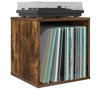 vidaXL Boîte d'albums vinyles Chêne fumé 37 x 36,5 x 38 cm
