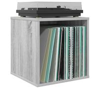 vidaXL Boîte d'albums vinyles Sonoma Gris 37 x 36,5 x 38 cm