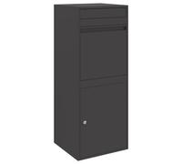 vidaXL Boîte de dépôt de colis avec porte Noir 41 x 38 x 103 cm Acier, Boîte aux lettres moderne pour jardin, rectangulaire, étanche, sécurité pour vos livraisons en extérieur