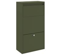 vidaXL Boîte de dépôt de colis Vert olive 44 x 22 x 82 cm Acier, Jardin et terrasse, boîte aux lettres chic en acier, stockage sécurisé, matériaux étanches, livraison élégante