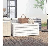 vidaXL Boîte de jardin Coffre de rangement avec couvercle Moderne blanc Bois massif de pin