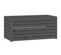 vidaXL Coffre de jardin - Bois massif de pin, Gris, avec couvercle, Moderne