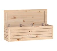 vidaXL Boîte de rangement 109x36,5x33 cm Bois massif de pin Multicolore
