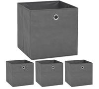 vidaXL Boîte de rangement 4 pcs Tissu non-tissé 32 x 32 x 32 cm Gris