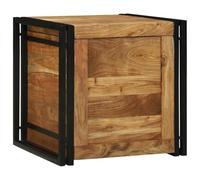 vidaXL Boîte de Rangement 50 x 50 x 50 cm Bois d'Acacia Massif, Boîte de Rangement Salon, Organisateur Moderne, déco Fonctionnelle pour Une Maison au Style Rustique
