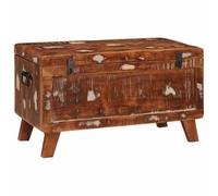 vidaXL Boîte de Rangement 70 x 35 x 40 cm Bois Massif recyclé, Boîte de Rangement rectangulaire pour Le Salon, Coffre déco Moderne, Grand Organisateur chez soi