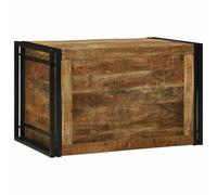 vidaXL Boîte de rangement 80 x 50 x 50 cm Bois de mangue brut, Boîte de rangement salon, organisateur moderne, déco fonctionnelle pour une maison au style rustique
