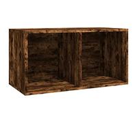 vidaXL Boîte de Rangement à disques Vinyle Chêne fumé 71x34x36 cm Bois