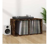 vidaXL Boîte de rangement à disques vinyle Chêne fumé 71x34x36 cm Bois 815252