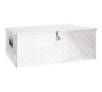vidaXL Boîte de rangement Argenté 100x55x37 cm Aluminium 152256 Blanc G