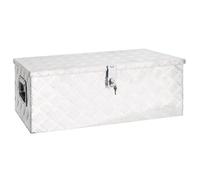 vidaXL Boîte de rangement Argentée en aluminium 80x39x30 cm