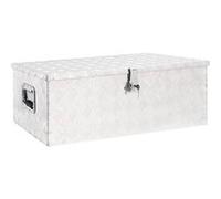 vidaXL Boîte de rangement Argenté 90x47x33,5 cm Aluminium 152254 Blanc G