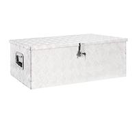 vidaXL Boîte de Rangement Argenté 90x47x33,5 cm Aluminium