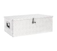 vidaXL Boîte de rangement Argenté 90x47x33,5 cm Aluminium