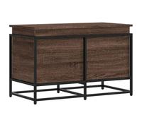 vidaXL Boîte de rangement avec couvercle - Bois d'ingénierie chêne marron, cadre métal 80x40x51.5 cm