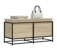 vidaXL Boîte de rangement avec couvercle chêne sonoma bois ingénierie, boîte à couvertures, coffre de rangement, boîte de rangement pour jouets