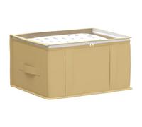 vidaXL Boîte de rangement avec fenêtre supérieure transparente, 6 pièces, crème, organisateur de chambre, boîte de rangement pliable, gain de place sous le lit, respirante, dessus transparent