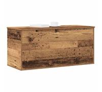 vidaXL Boîte de Rangement avec Stockage Bois Ancien 100 x 42 x 46 cm, Boîte de Rangement Moderne, Organisateur rectangulaire, Solution Anti-désordre, Espace Ample, Meuble Pratique pour Bureau