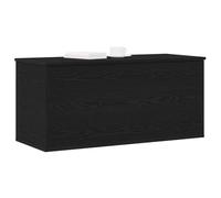 vidaXL Coffre de rangement avec couvercle Chêne noir 100x42x46 cm Bois d'ingénierie