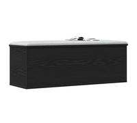 vidaXL Boîte de Rangement avec Stockage Chêne Noir 102 x 35 x 35 cm, Boîte de Rangement Moderne, Organisateur rectangulaire, Solution Anti-désordre, Espace Ample, Meuble Pratique pour Bureau