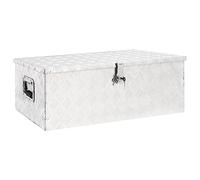 vidaXL Boîte de Rangement Argenté 90x47x33,5 cm Aluminium