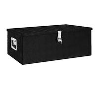vidaXL Boîte de Rangement Noir 90x47x33,5 cm Aluminium