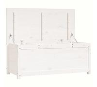 vidaXL Boîte de Rangement Banc de Rangement Coffre de Rangement Boîte à Outils Organisateur Maison Blanc 110x50x45,5 cm Bois Massif de Pin